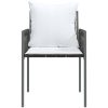 Trädgårdsstolar 2 st med dynor brun 54x61x83 cm konstrotting vidaXL – miniatyr 4