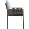 Trädgårdsstolar 2 st med dynor brun 54x61x83 cm konstrotting vidaXL – miniatyr 5