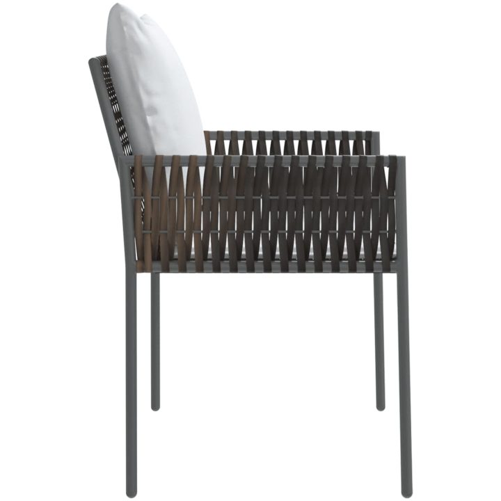 Trädgårdsstolar 2 st med dynor brun 54x61x83 cm konstrotting vidaXL – bild 5