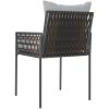 Trädgårdsstolar 2 st med dynor brun 54x61x83 cm konstrotting vidaXL – miniatyr 6