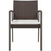 Trädgårdsstolar 2 st med dynor brun 56,5x57x83 cm konstrotting vidaXL – miniatyr 4