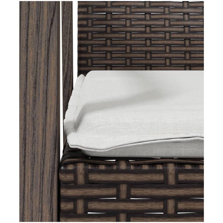 Trädgårdsstolar 2 st med dynor brun 56,5x57x83 cm konstrotting vidaXL – bild 7