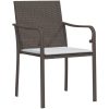 Trädgårdsstolar 2 st med dynor brun 56x59x84 cm konstrotting vidaXL – miniatyr 3