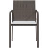 Trädgårdsstolar 2 st med dynor brun 56x59x84 cm konstrotting vidaXL – miniatyr 4