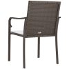 Trädgårdsstolar 2 st med dynor brun 56x59x84 cm konstrotting vidaXL – miniatyr 6