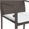 Trädgårdsstolar 2 st med dynor brun 56x59x84 cm konstrotting vidaXL – miniatyr 7