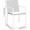 Trädgårdsstolar 2 st med dynor brun 56x59x84 cm konstrotting vidaXL – miniatyr 9