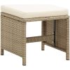 Trädgårdsstolar 2 st med dynor konstrotting beige vidaXL – miniatyr 2