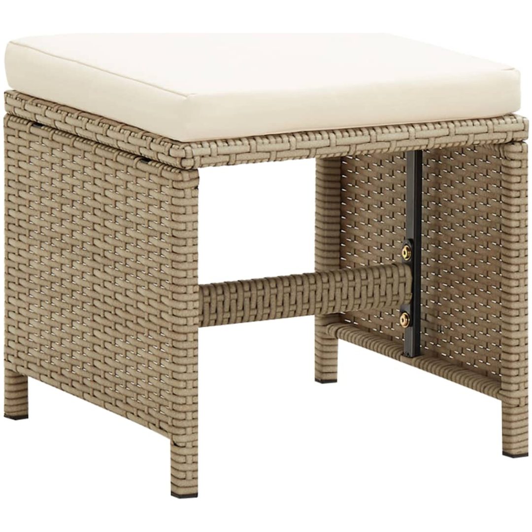 Trädgårdsstolar 2 st med dynor konstrotting beige vidaXL – bild 2