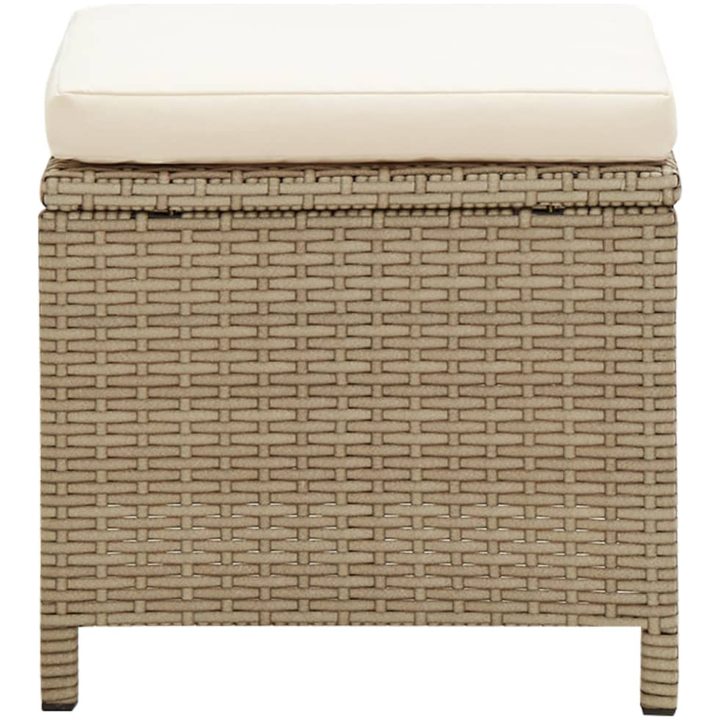 Trädgårdsstolar 2 st med dynor konstrotting beige vidaXL – bild 4