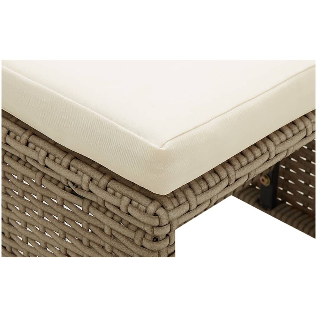 Trädgårdsstolar 2 st med dynor konstrotting beige vidaXL – bild 7