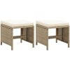 Trädgårdsstolar 2 st med dynor konstrotting beige vidaXL – miniatyr 1