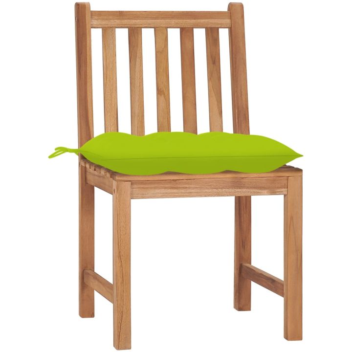 Trädgårdsstolar 2 st med dynor massiv teak vidaXL – bild 2