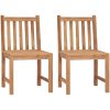 Trädgårdsstolar 2 st med dynor massiv teak vidaXL – miniatyr 3