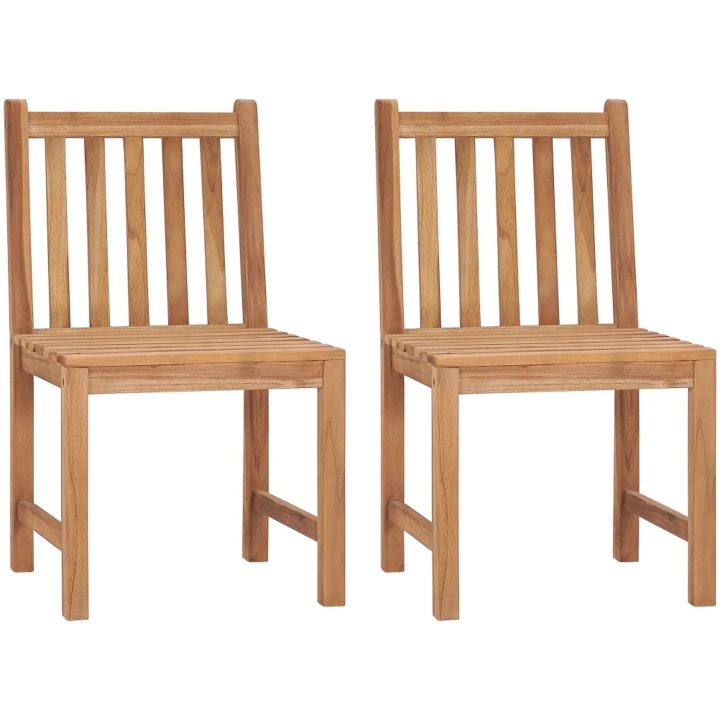 Trädgårdsstolar 2 st med dynor massiv teak vidaXL – bild 3