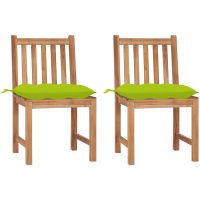 Trädgårdsstolar 2 st med dynor massiv teak vidaXL
