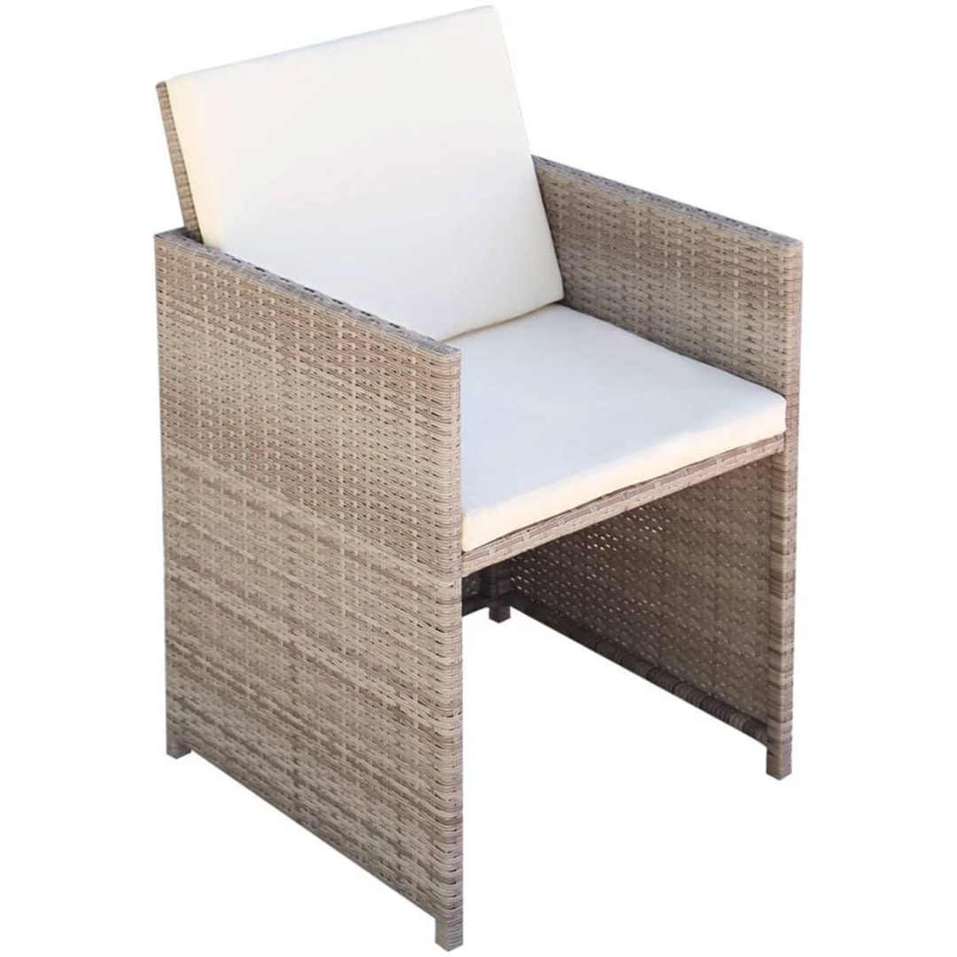 Trädgårdsstolar 2 st med dynor och kuddar konstrotting beige vidaXL – bild 2