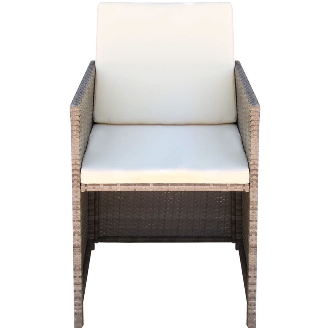 Trädgårdsstolar 2 st med dynor och kuddar konstrotting beige vidaXL – bild 3