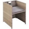 Trädgårdsstolar 2 st med dynor och kuddar konstrotting beige vidaXL – miniatyr 4