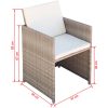 Trädgårdsstolar 2 st med dynor och kuddar konstrotting beige vidaXL – miniatyr 5