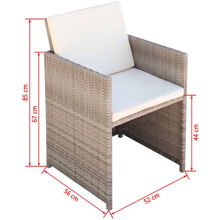 Trädgårdsstolar 2 st med dynor och kuddar konstrotting beige vidaXL – bild 5