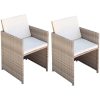 Trädgårdsstolar 2 st med dynor och kuddar konstrotting beige vidaXL – miniatyr 1