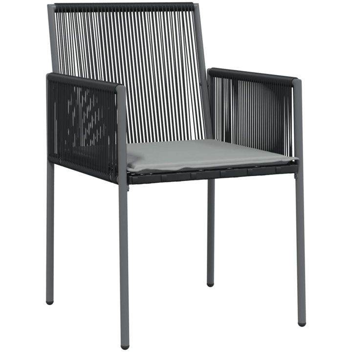 Trädgårdsstolar 2 st med dynor svart 54x60,5x83,5 cm konstr. vidaXL – bild 3