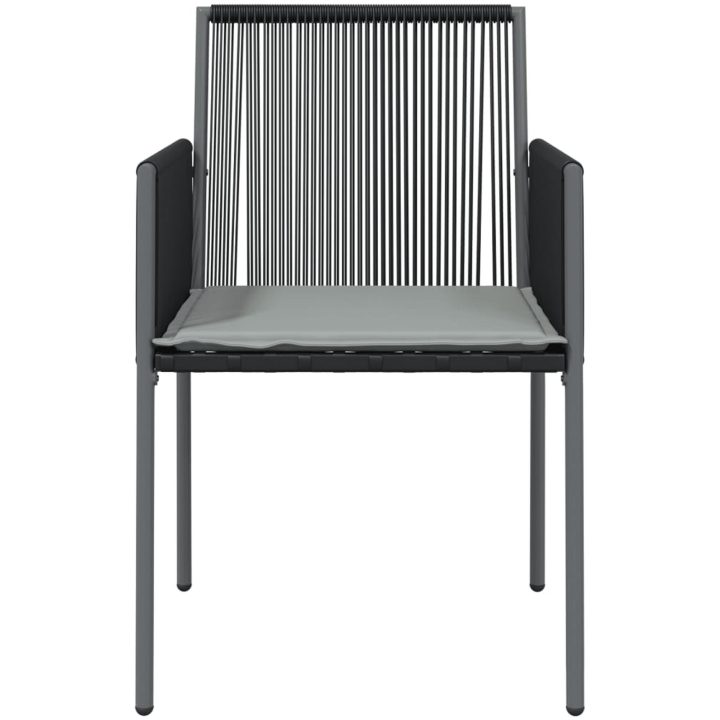 Trädgårdsstolar 2 st med dynor svart 54x60,5x83,5 cm konstr. vidaXL – bild 4
