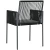 Trädgårdsstolar 2 st med dynor svart 54x60,5x83,5 cm konstr. vidaXL – miniatyr 6