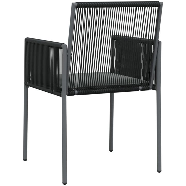 Trädgårdsstolar 2 st med dynor svart 54x60,5x83,5 cm konstr. vidaXL – bild 6