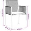 Trädgårdsstolar 2 st med dynor svart 54x60,5x83,5 cm konstr. vidaXL – miniatyr 9
