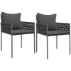 Trädgårdsstolar 2 st med dynor svart 54x61x83 cm konstrotting vidaXL – miniatyr 2