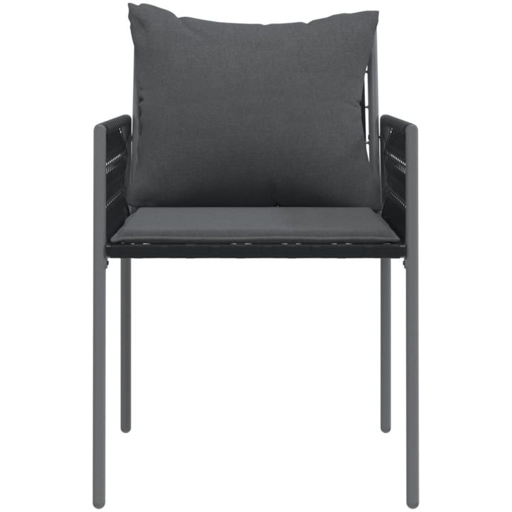 Trädgårdsstolar 2 st med dynor svart 54x61x83 cm konstrotting vidaXL – bild 4