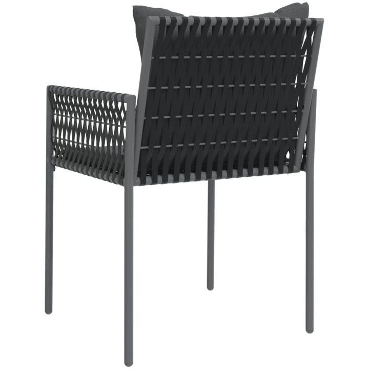 Trädgårdsstolar 2 st med dynor svart 54x61x83 cm konstrotting vidaXL – bild 6