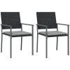 Trädgårdsstolar 2 st med dynor svart 54x62,5x89 cm konstrotting vidaXL – miniatyr 2