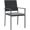 Trädgårdsstolar 2 st med dynor svart 54x62,5x89 cm konstrotting vidaXL – miniatyr 3