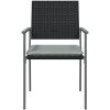 Trädgårdsstolar 2 st med dynor svart 54x62,5x89 cm konstrotting vidaXL – miniatyr 4
