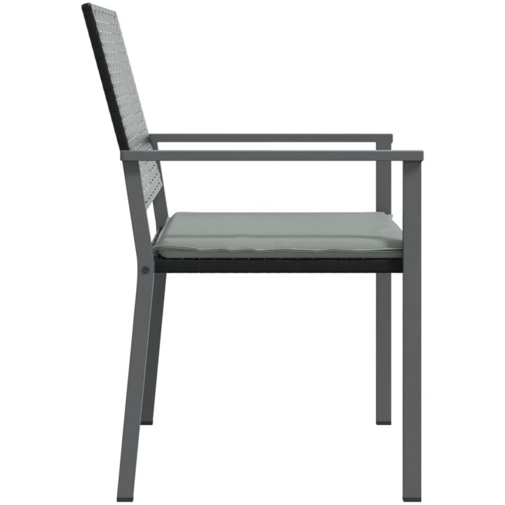 Trädgårdsstolar 2 st med dynor svart 54x62,5x89 cm konstrotting vidaXL – bild 5