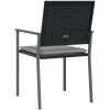 Trädgårdsstolar 2 st med dynor svart 54x62,5x89 cm konstrotting vidaXL – miniatyr 6