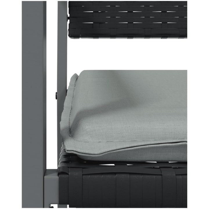 Trädgårdsstolar 2 st med dynor svart 54x62,5x89 cm konstrotting vidaXL – bild 7
