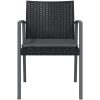 Trädgårdsstolar 2 st med dynor svart 56,5x57x83 cm konstrotting vidaXL – miniatyr 4