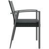 Trädgårdsstolar 2 st med dynor svart 56,5x57x83 cm konstrotting vidaXL – miniatyr 5