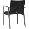 Trädgårdsstolar 2 st med dynor svart 56,5x57x83 cm konstrotting vidaXL – miniatyr 6