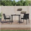 Trädgårdsstolar 2 st med dynor svart 56,5x57x83 cm konstrotting vidaXL – miniatyr 1