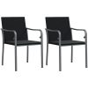 Trädgårdsstolar 2 st med dynor svart 56x59x84 cm konstrotting vidaXL – miniatyr 2