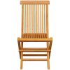 Trädgårdsstolar 2 st med gråa dynor massiv teak vidaXL – miniatyr 4