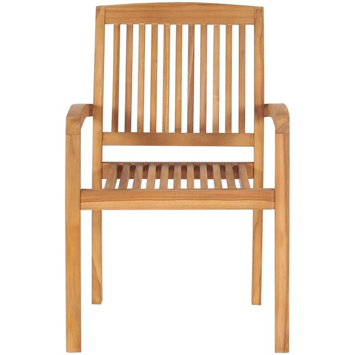 Trädgårdsstolar 2 st med gröna dynor massiv teak vidaXL – bild 5