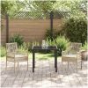 Trädgårdsstolar 2 st med kuddar Beige Poly Rattan vidaXL 53 x 60 x 85 cm – miniatyr 3