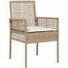Trädgårdsstolar 2 st med kuddar Beige Poly Rattan vidaXL 53 x 60 x 85 cm – miniatyr 4