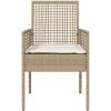 Trädgårdsstolar 2 st med kuddar Beige Poly Rattan vidaXL 53 x 60 x 85 cm – miniatyr 5